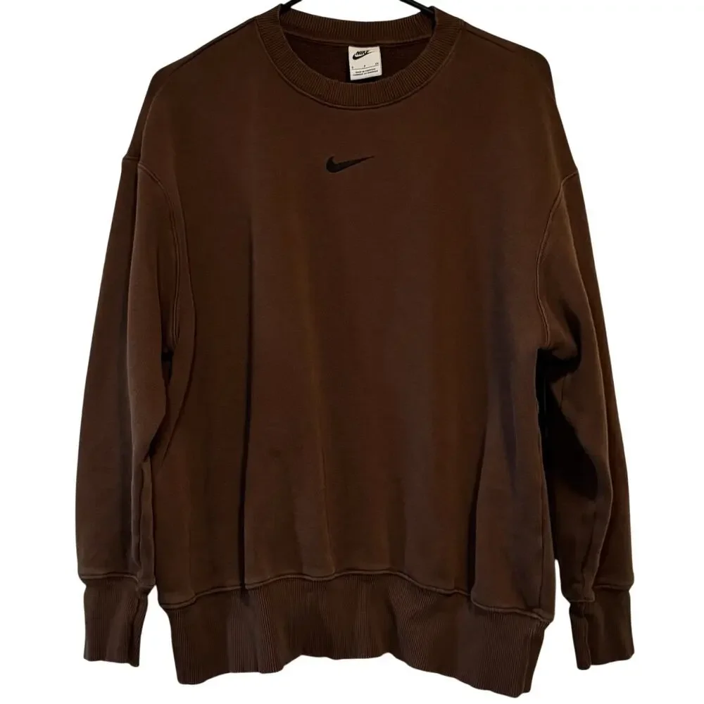 Nike Center Swoosh Pullover Sweatshirt Brown Size Small (S/P/CH)